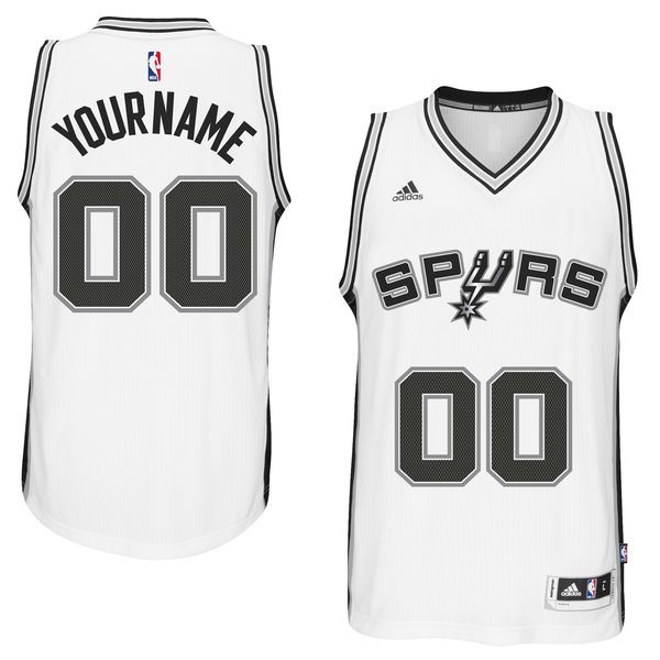Men San Antonio Spurs Adidas White Custom Swingman Home NBA Jersey